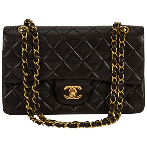 black chanel purse with gold chain - chanel bag with gold hardware.